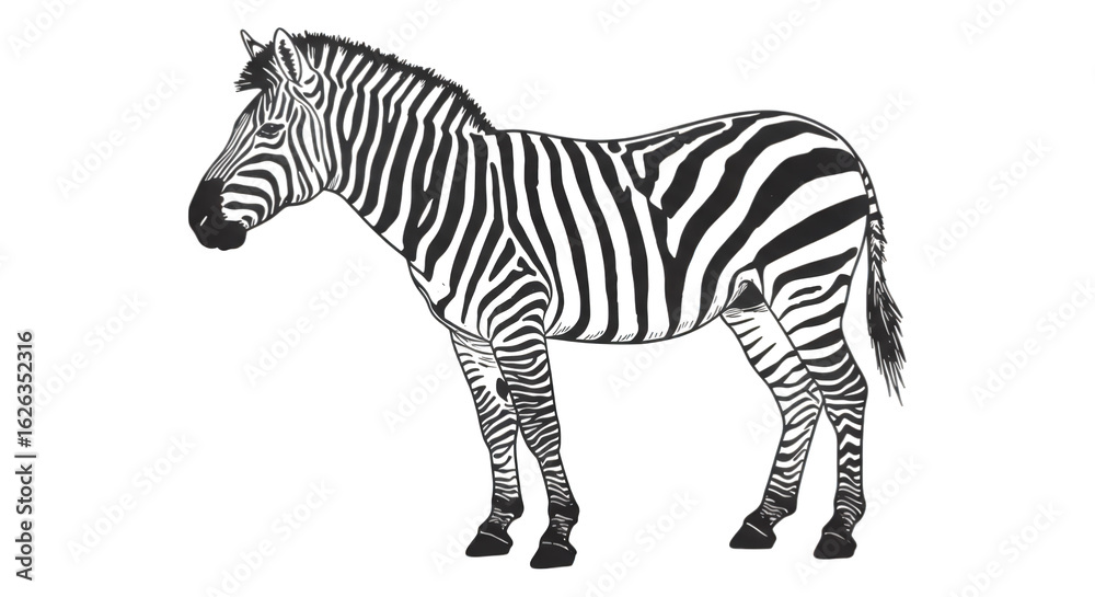 Fototapeta premium A Striking Zebra Mosaic Pattern Illustration with a Dark Backdrop