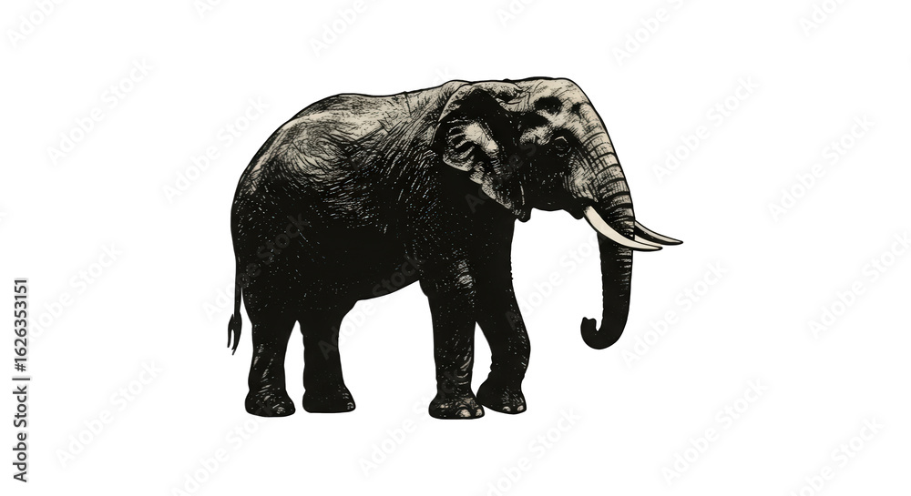 Fototapeta premium Majestic elephant silhouette against a starry night sky a powerful symbol of nature's grandeur