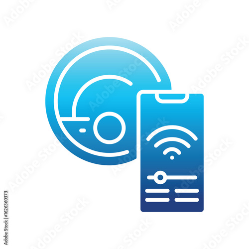 robot vacuum cleaner color flat icon for digital and print projects.