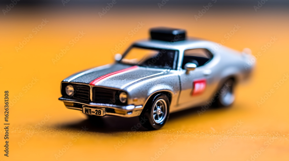 Obraz premium Black Stripe Muscle Car Miniature