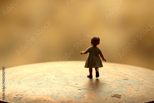 Silhouette of a child waving at sunset, perfect for emotional, nostalgic, or awareness campaigns.