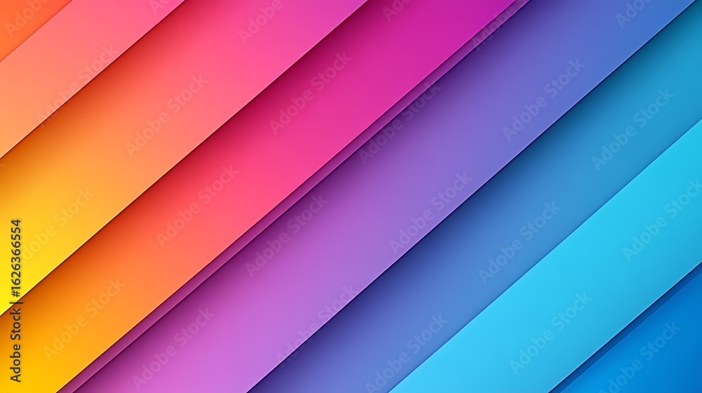 Fototapeta premium Colorful diagonal stripes create a vibrant abstract design.