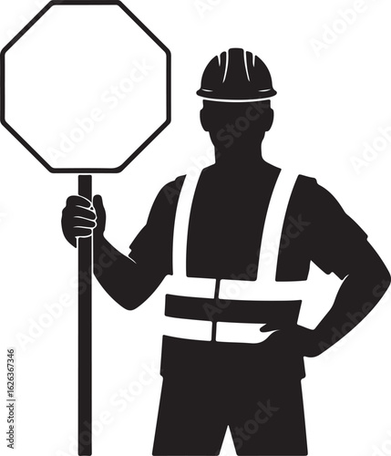 Road Construction Worker Stick Figure Pictogram Icons