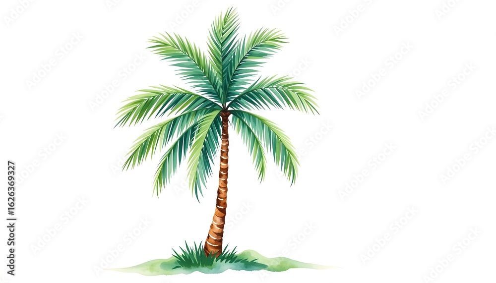 Obraz premium a tropical palm tree with lush green fronds standing tall and serene. It embodies tropical paradise
