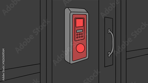Secure access door with keypad entry system for restricted areas and high security building access control system