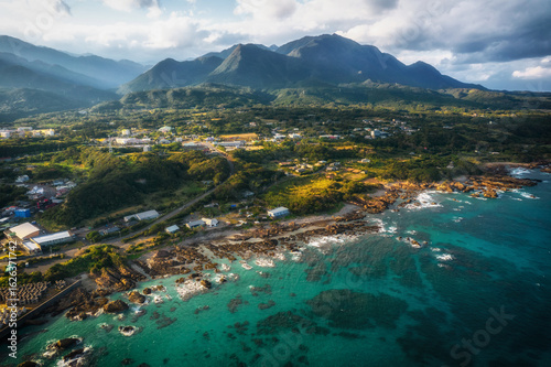 Aerial view of the eastern part of Yakushima Island, Kagoshima Prefecture, Japan, a World Heritage Site