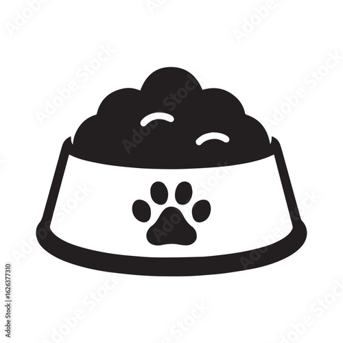 Pet food bowl icon — vector illustration