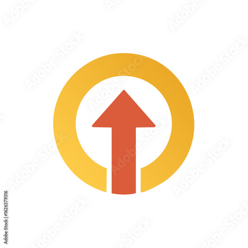 Free Download Upward arrow symbol within a circular frame. Directional abstract graphic. - GFXLoad