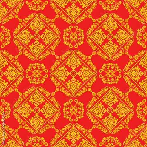 Damask Floral pattern. Vintage wallpaper in Baroque style. Seamless vector,background,fabric, wallpaper, packages. Ornate damask flower ornaments,vector illustration