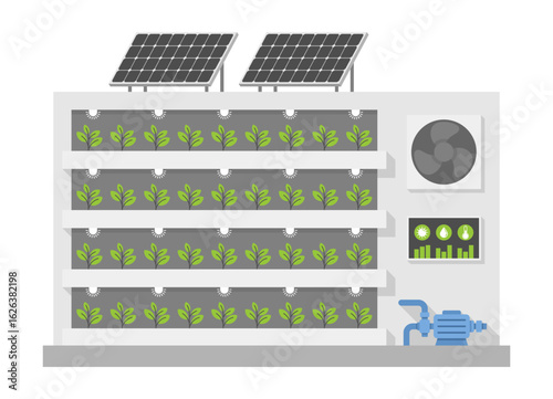 Vertical farming scheme - growing crops in horizontally stacked layers