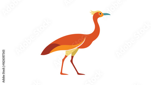 Bustard bird illustration showcasing robust body for wildlife conservation and educational visuals Vector illustration.
