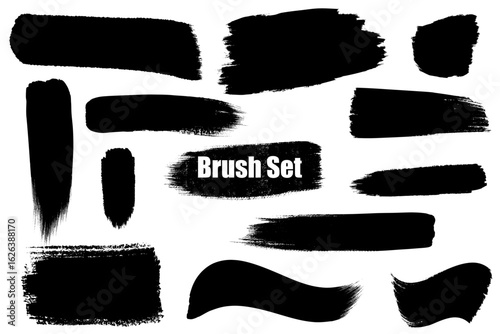 力強い筆使いのブラシストロークセット

