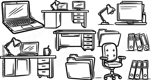 Hand-Drawn Office Icons
