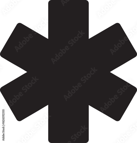 Silhouette vector of an emergency cross symbol. Perfect for medical, healthcare, first aid, and safety-related designs.