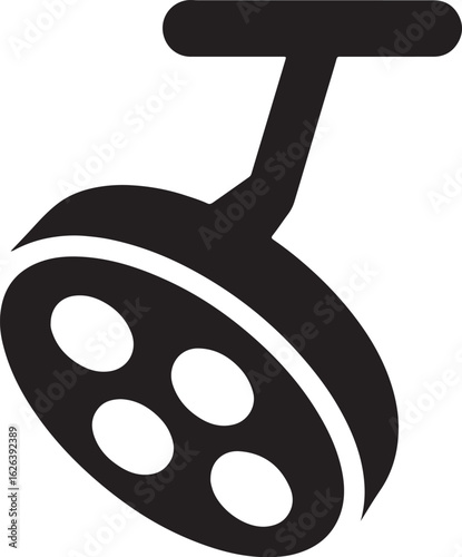 Silhouette vector of an operating room lamp. Perfect for surgical, hospital, and medical equipment-themed design projects.