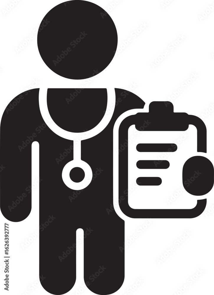 Silhouette vector of a doctor holding a clipboard. Perfect for medical, healthcare, patient care, and clinical designs. Silhouette vector of a doctor holding a clipboard. Perfect for medical, healthcare, patient care, and clinical designs.