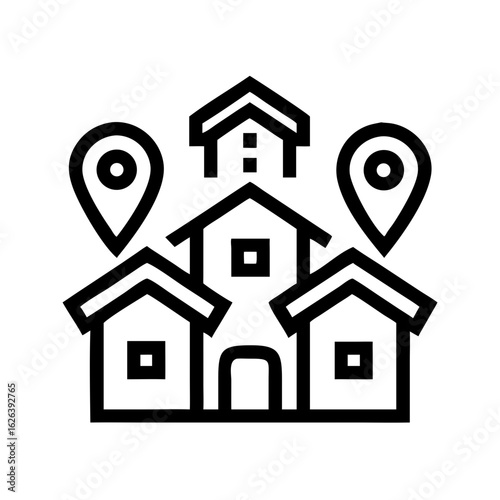 Neighborhood icon vector simple design