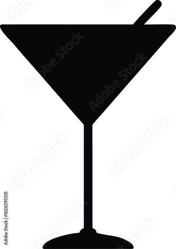 a martini glass lines silhouette