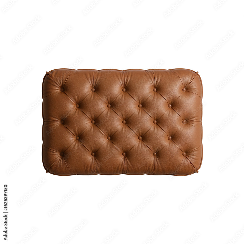 Obraz premium Elegant caramel-toned button-tufted cushion evoking sophistication and luxury for modern living