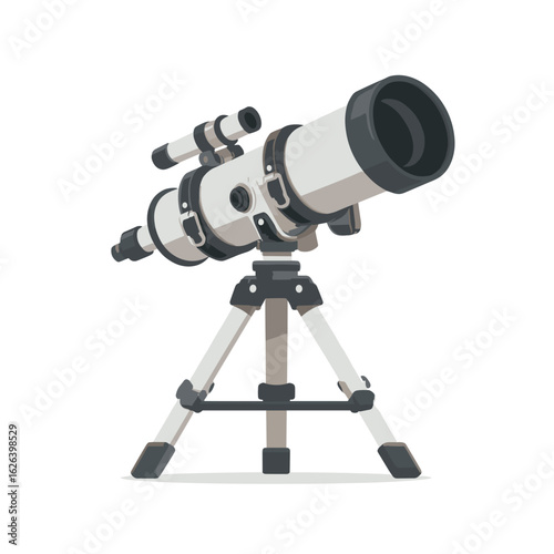 Telescope on tripod ready for stargazing during a clear night in the countryside