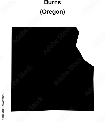 Burns (Oregon) blank outline map