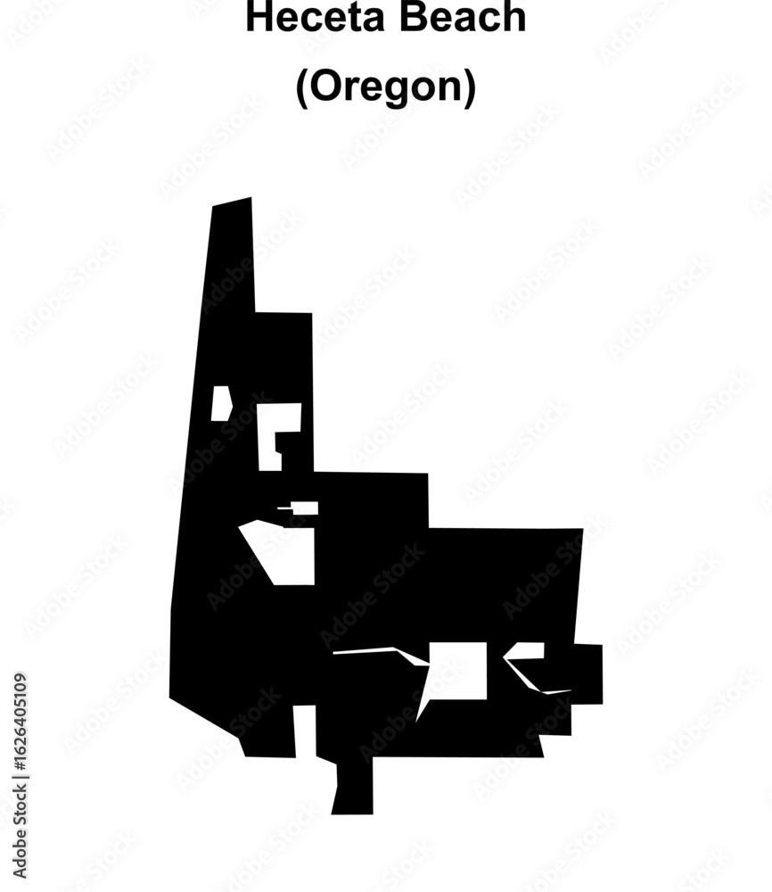 Heceta Beach (Oregon) blank outline map Heceta Beach (Oregon) blank outline map