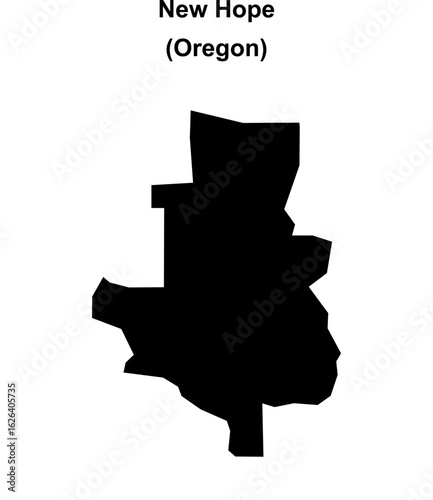 New Hope (Oregon) blank outline map