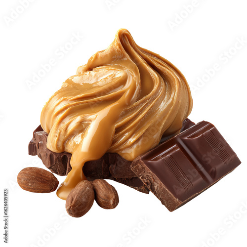 delicious peanut butter dollop with chocolate topping
