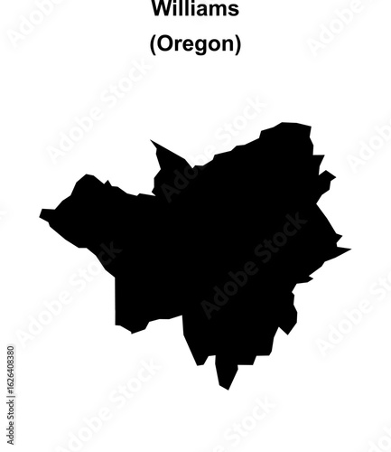 Williams (Oregon) blank outline map