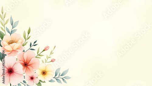 Delicate floral arrangement in pastel colors.
