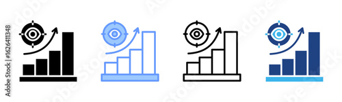 Kpi Monitor icon sheet multiple style collection