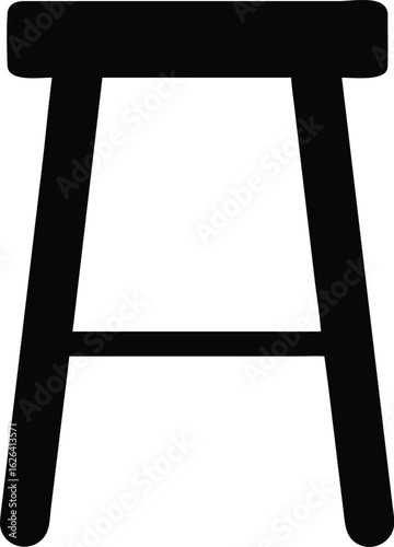 minimalist wooden stool silhouette