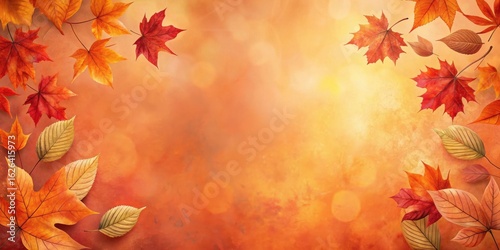 Autumnal Leaves Background with Warm Hues and Soft Lighting for Seasonal Designs