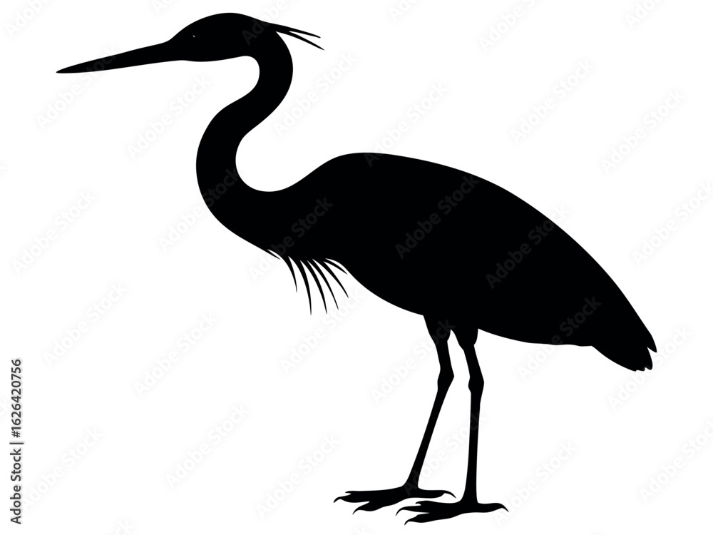 Obraz premium Heron silhouette vector illustration