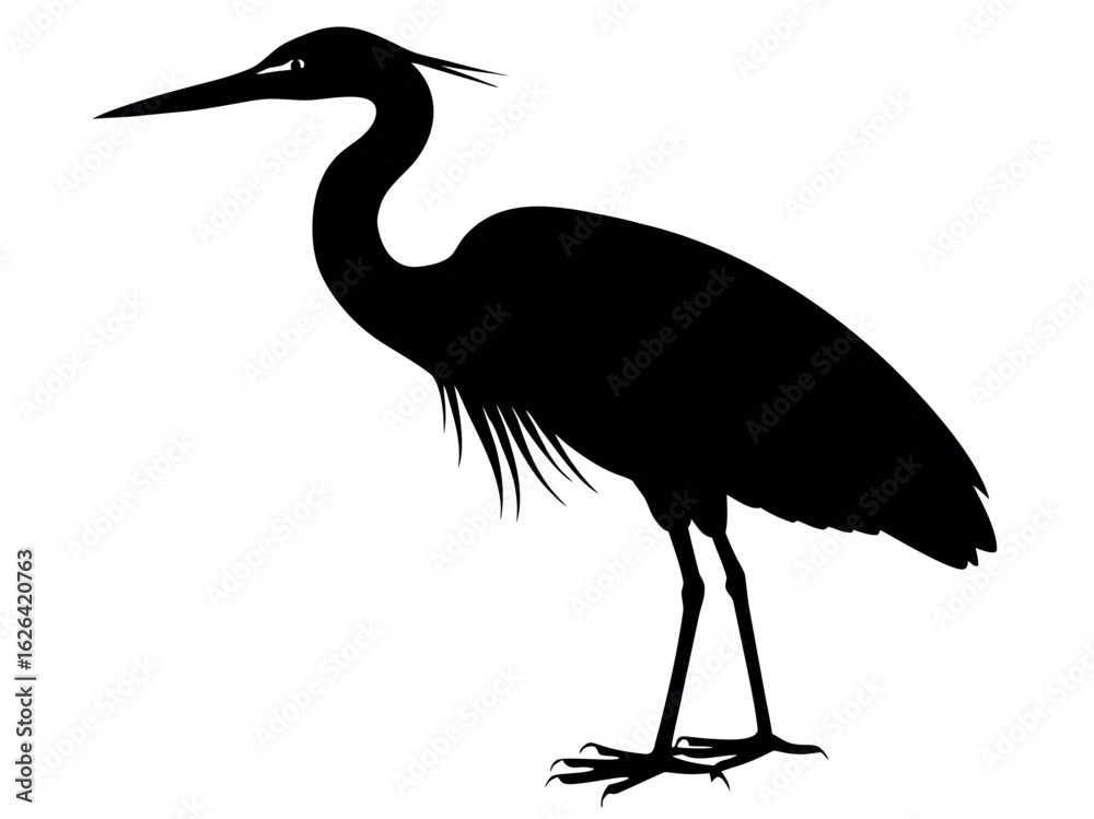 Obraz premium Heron silhouette vector illustration