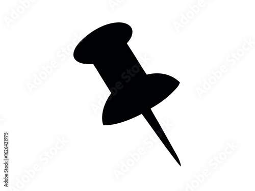 pushpin silhouette vector, push pin icon vector