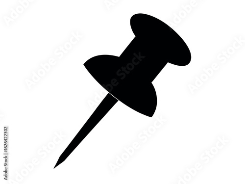 pushpin silhouette vector, push pin icon vector