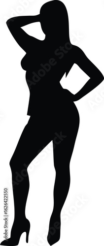 silhouette of an attractive woman posing