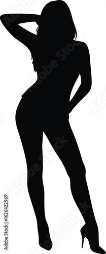 silhouette of an attractive woman posing