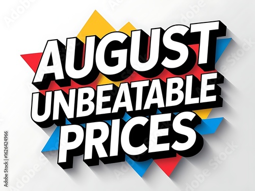 August unbeatable prices promotion graphic design.