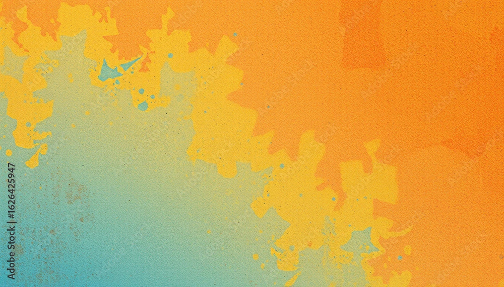 Fototapeta premium Abstract Color Blend: A vibrant and artistic expression of color, where bold hues of orange and yellow meet calming blues, creating a dynamic and eye-catching design that captivates and energizes.