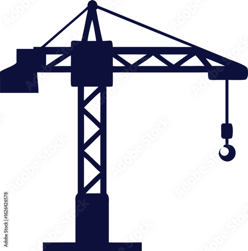 tower crane in profile in isolate on silhouette 