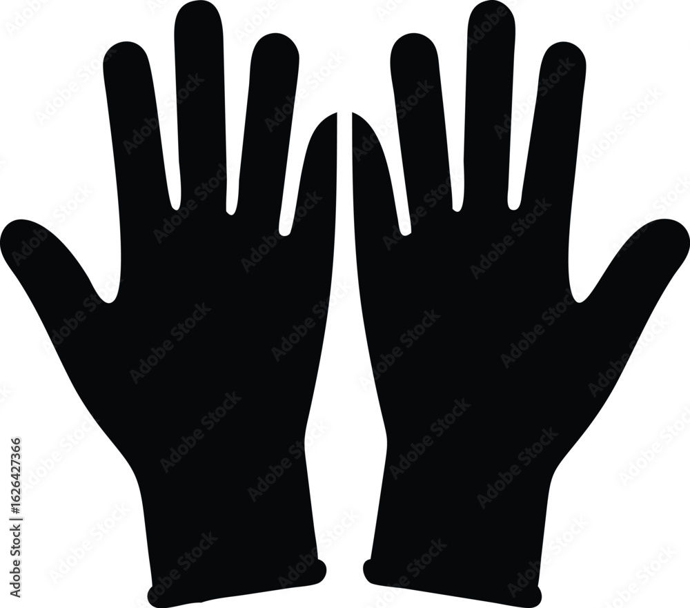 Obraz premium versatile rubber gloves silhouette