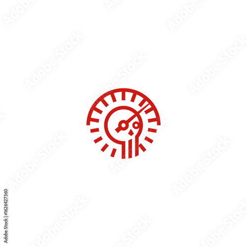 Skull tachometer logo design.