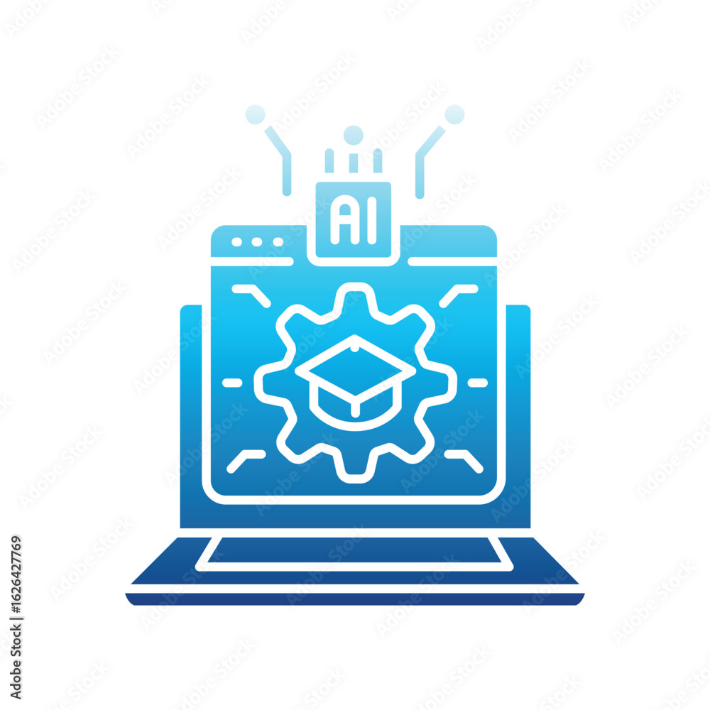 Fototapeta premium automatic creation educational program color flat icon for digital and print projects.