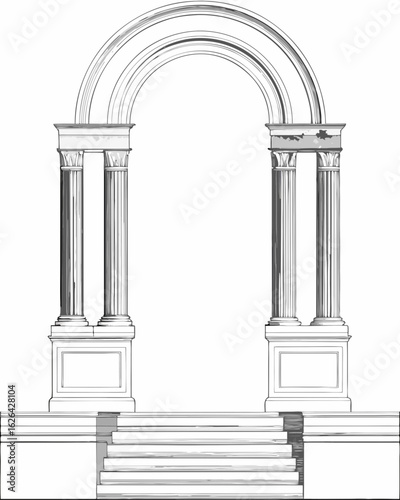 vector illustration of a arch