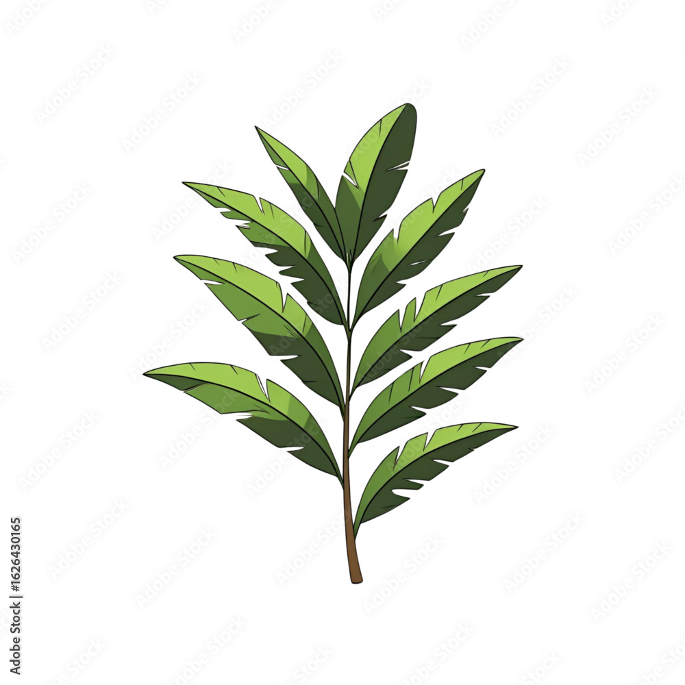Fototapeta premium green leaf isolated on white background