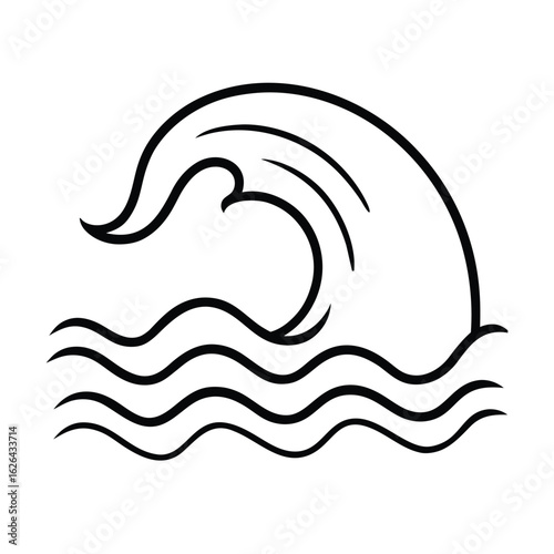 ocean wave line art