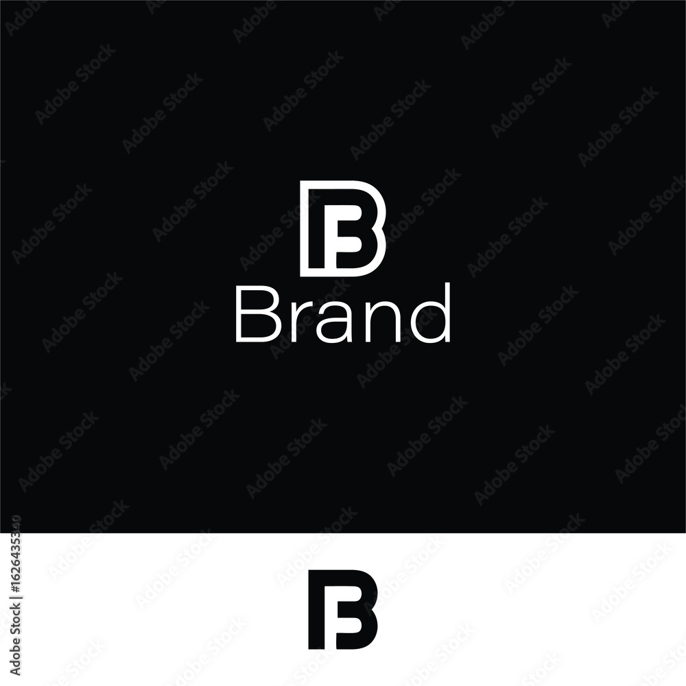 Fototapeta premium Letter BF or FB logo template with two different backgrounds. 