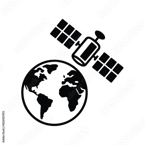 Satellite Orbiting Earth Icon space globe